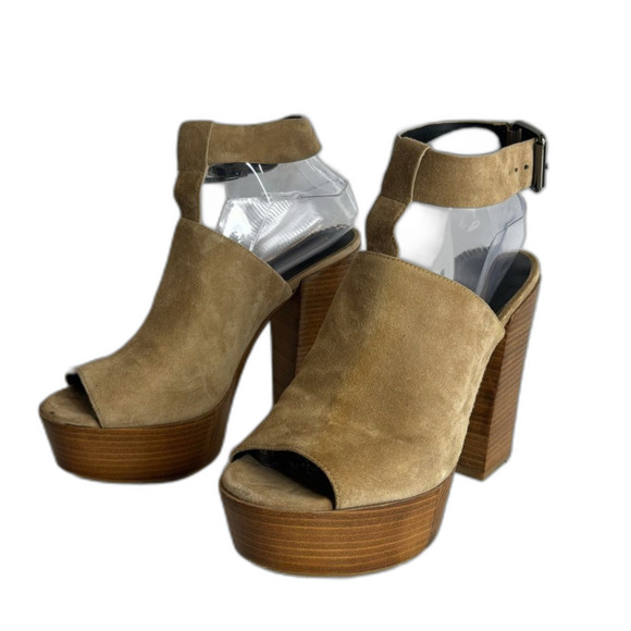 Rebecca Minkoff Cece Platform Sandals heels in light taupe nude shoes size 8 M - Picture 4 of 12